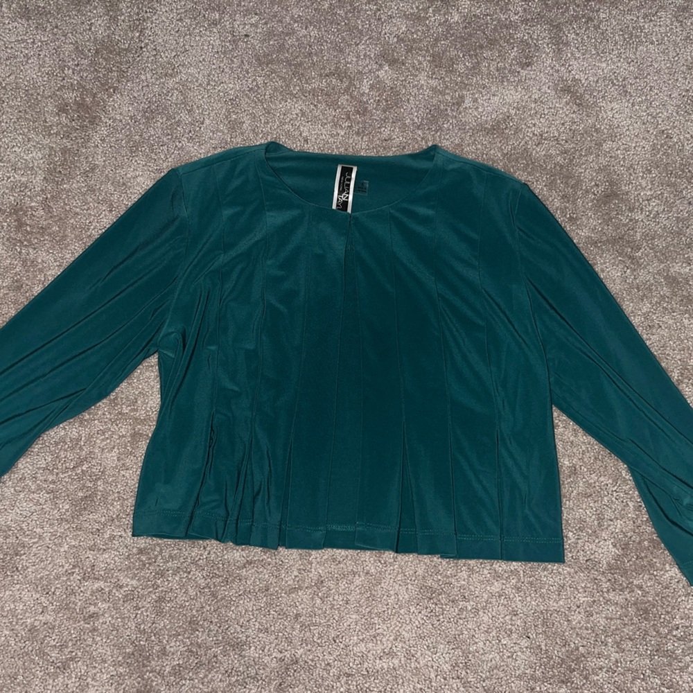 Julian Taylor Teal Cardigan Blouse
